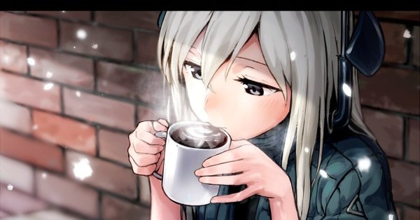 Аниме девушка в кружке