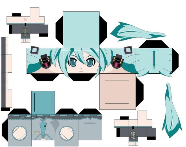 Аниме Хацунэ Мику паперкрафт