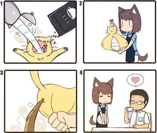 Аниме комикс GREENTEANEKO кошка