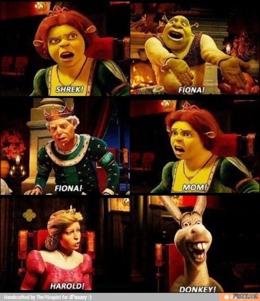 Шрек Фиона Гарольд осел