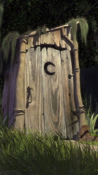 Шрек выходит из туалета