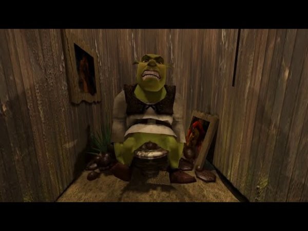 Шрек выходит из туалета в хорошем качестве