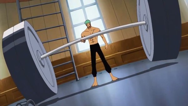 Ван Пис Ророноа Зоро тренируется