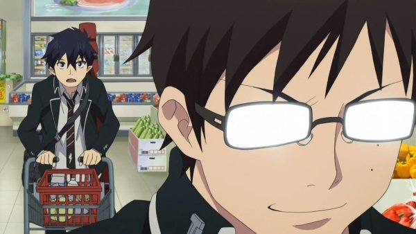 Аниме персонаж поправляет очки