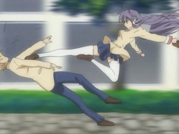 Удар ногой аниме