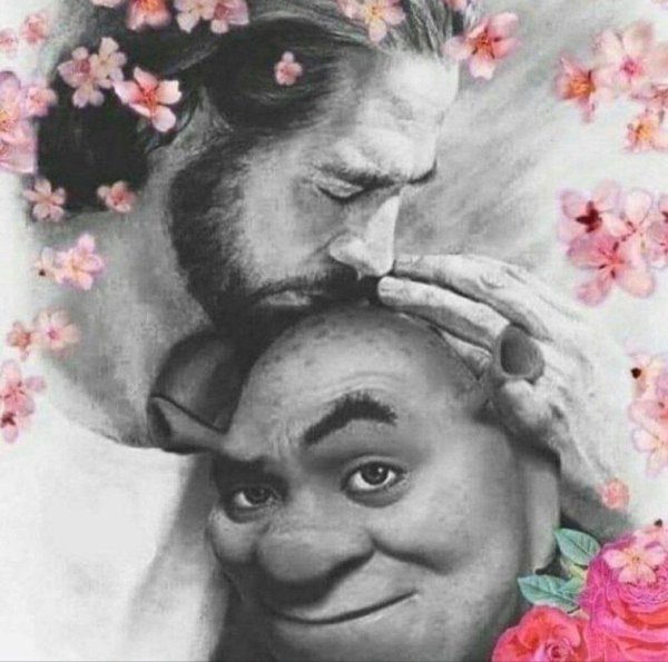 Иисус целует Шрека