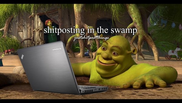 Шрек сидит в болоте