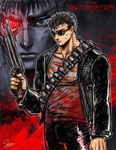 Берсерк Гатс арт кроссовер