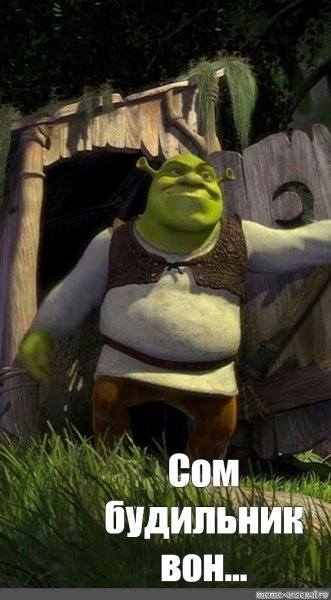 Шрек около туалета