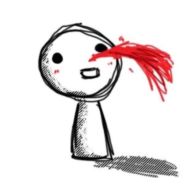 Человечек с кровью из носа