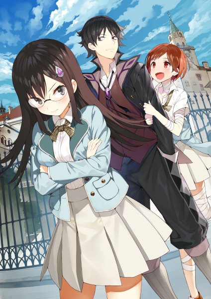 Аниме две девочки и мальчик