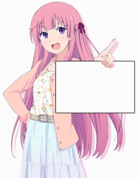 Аниме девушка с табличкой