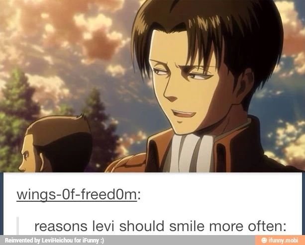 Улыбка Леви из атаки титанов