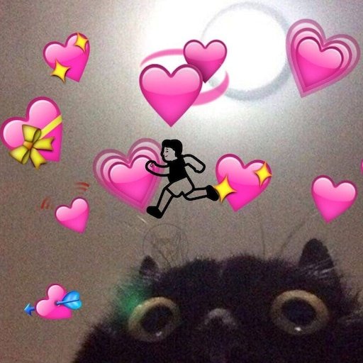 Кот с сердечками Мем