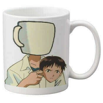 Евангелион Синдзи с кружкой