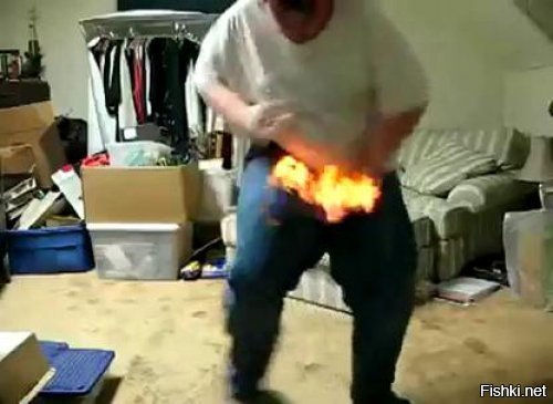 Мужик горит