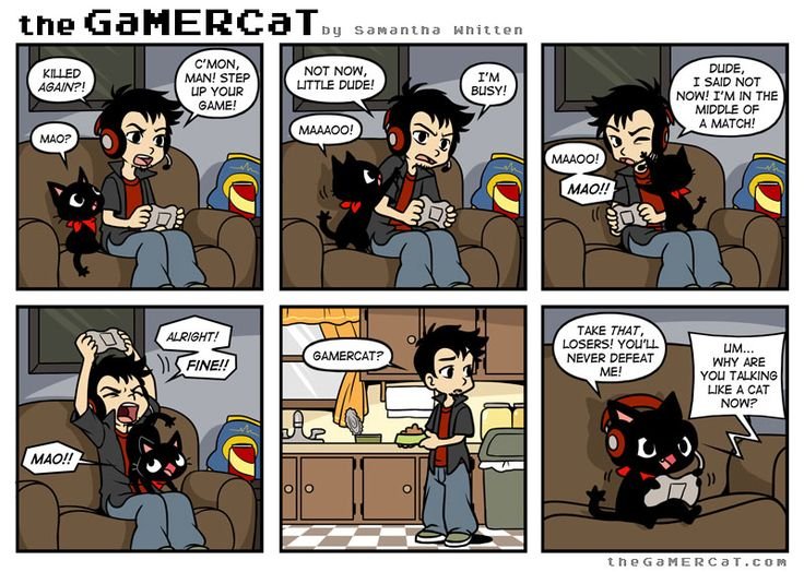 Кот геймер комикс