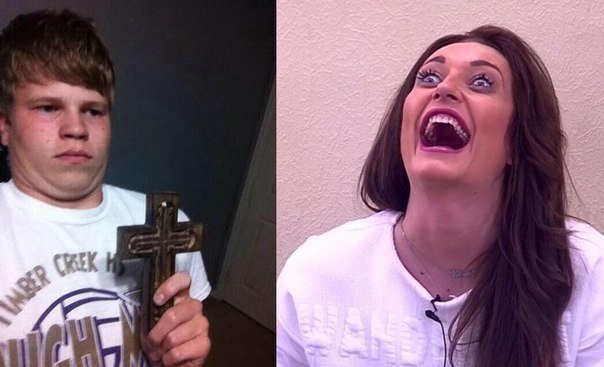 Парень с крестом Мем