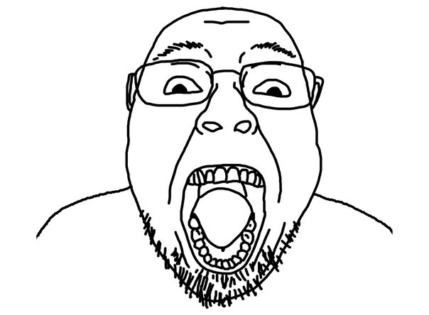 Орущий мужик нарисованный