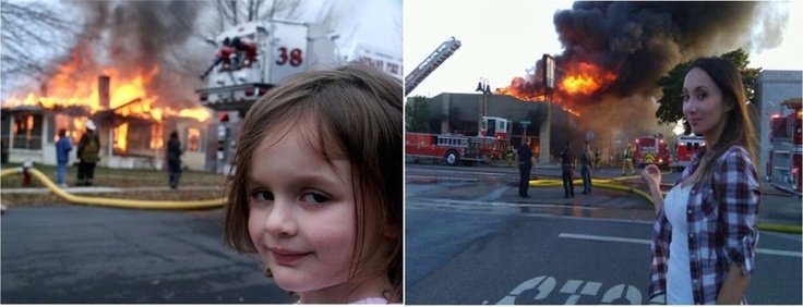 Девочка на Фора горящего дома
