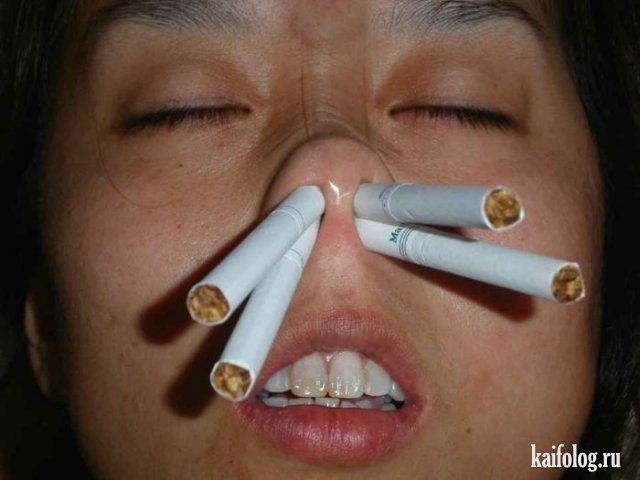 Сигарета во рту