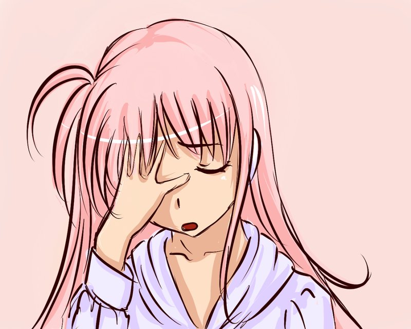 Рука лицо аниме