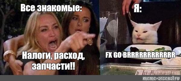 Мем с котом и девушками