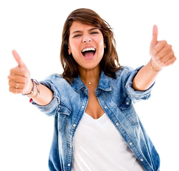 Человек радуется