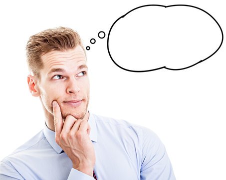 Человек с облачком мыслей