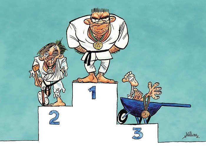 Каратист карикатура