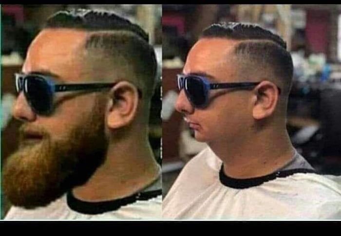 Мужик с бородой и без