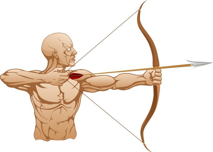 Человек с луком и стрелами референс