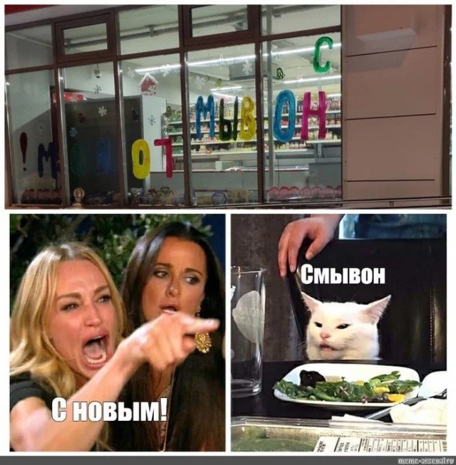 Мем женщина и кот