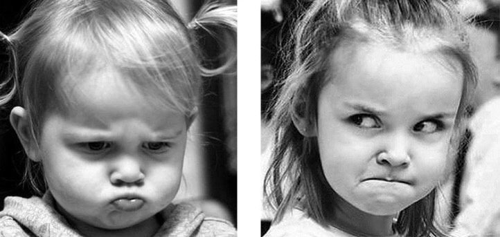 Девочка с надутыми губами