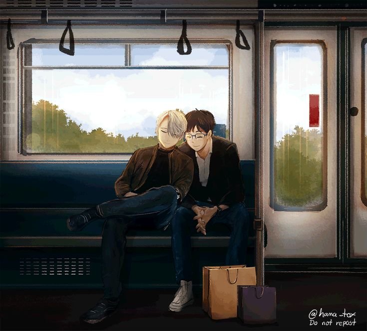 Аниме парень в поезде