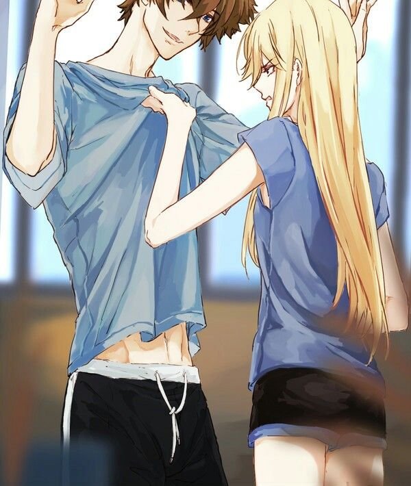 Две девушки и парень аниме