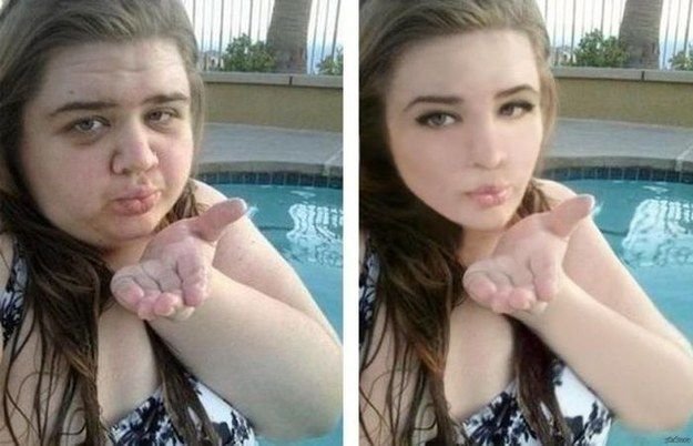 Приколы фотошопа до и после