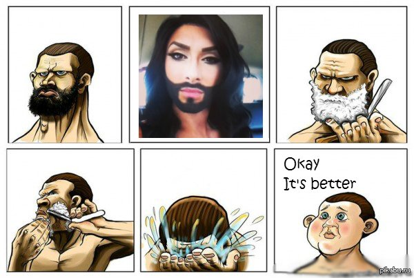 До и после бритья