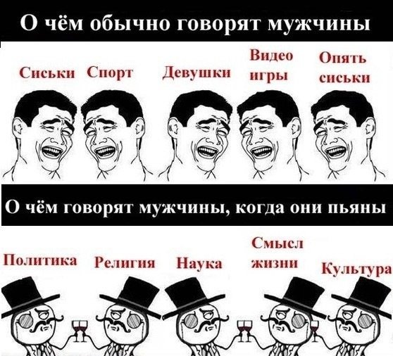 О чем говорят мужчины Мем
