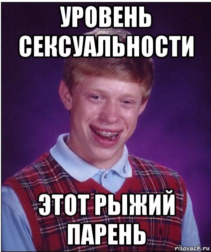 Удивленный рыжий парень