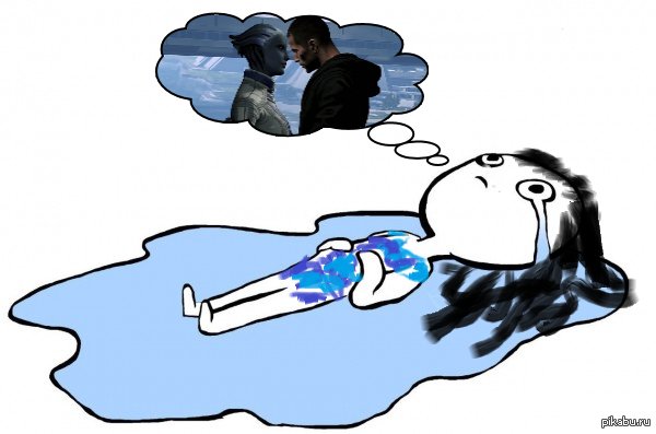 Мем лежит в луже