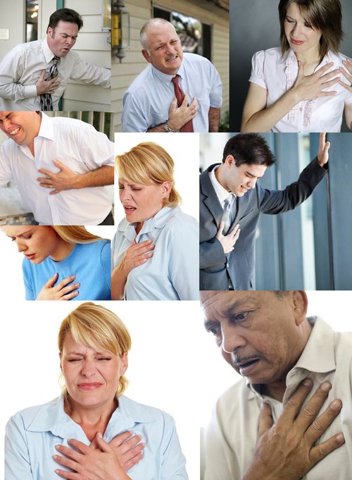 Хватается за сердце