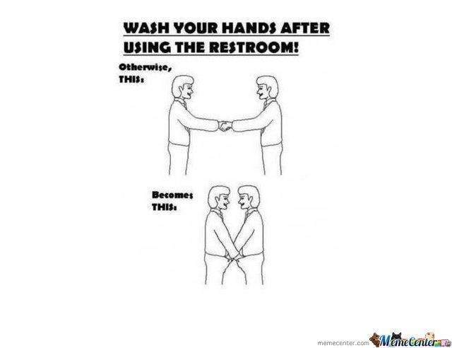 Парни здороваются через ширинку