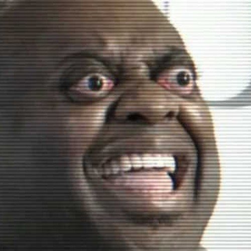 Удивленный негр с выпученными глазами