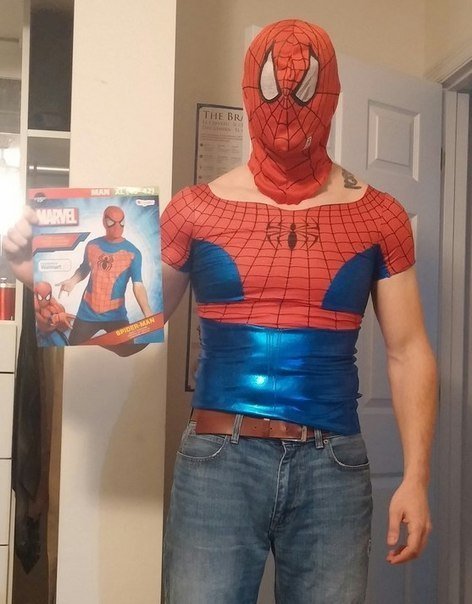 Смешной костюм человека паука