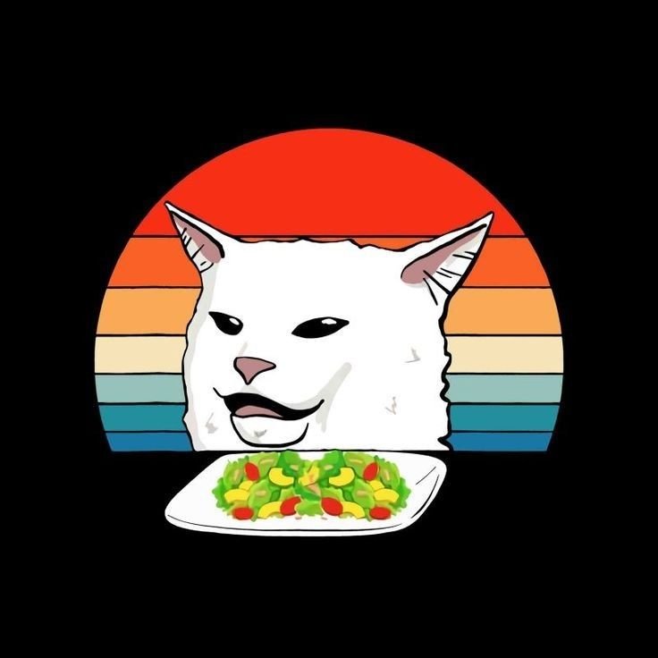 Ава с котом за столом