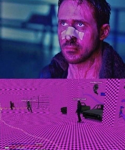 Райан Гослинг Бегущий по лезвию 2049 фиолетовый