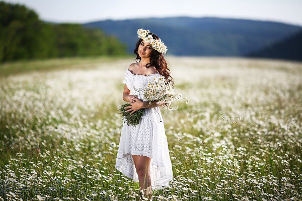 Фотосессия в белом платье