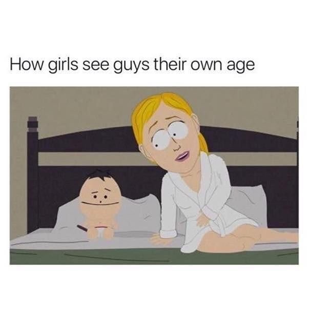 Парень младше девушки Мем
