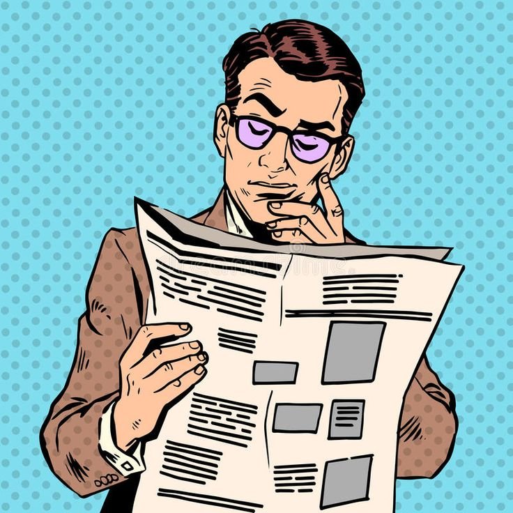 Человек с газетой арт